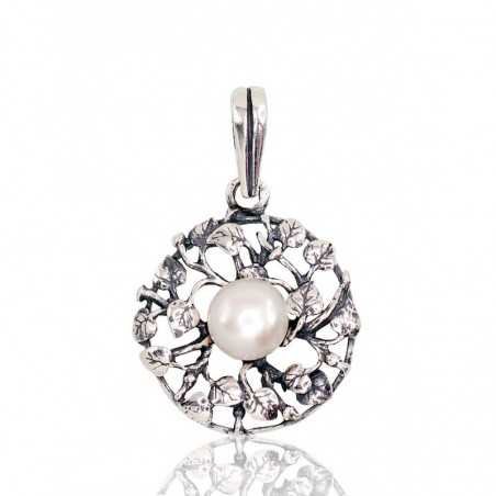 925° Silver pendant, Type: Women, Stone: Fresh-water Pearl , 2301544(POx-Bk)_PE