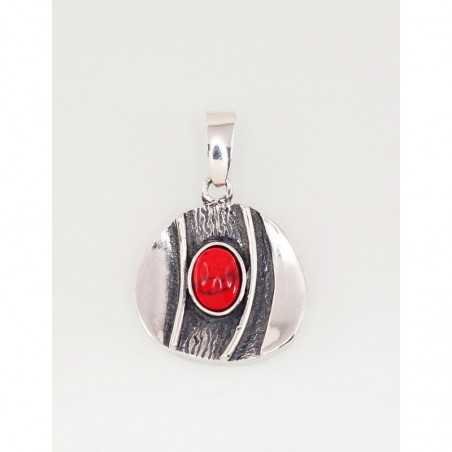 925° Silver pendant, Type: Women, Stone: Coral , 2301557(POx-Bk)_COX