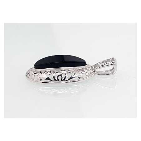 925° Silver pendant, Type: Women, Stone: Onix , 2301590(PRh-Gr)_ON