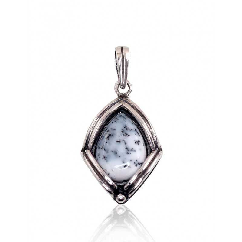 925° Silver pendant, Type: Women, Stone: Dendritic Agate , 2301601(POx-Bk)_AGD