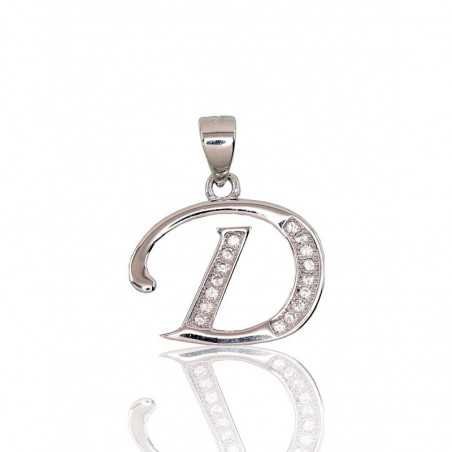 925° Silver pendant, Type: Letters, Stone: Zirkons , 2301608(PRh-Gr)_CZ