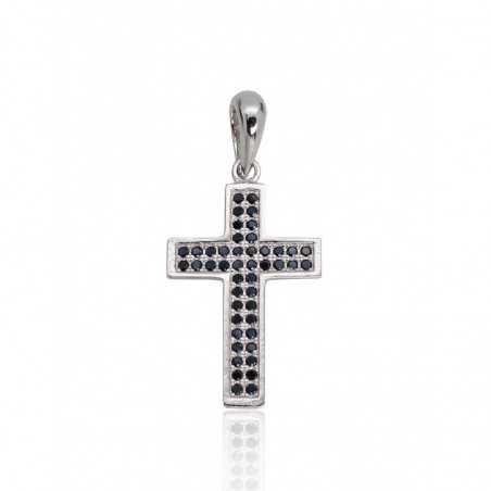 925° Silver pendant, Type: Crosses and Icons, Stone: Zirkons , 2301733(PRh-Gr)_CZ-BK