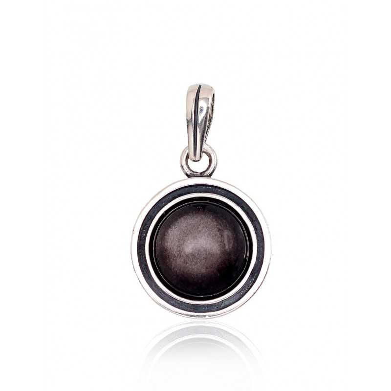 925° Silver pendant, Type: Women, Stone: Obsidian , 2301788(POx-Bk)_OB