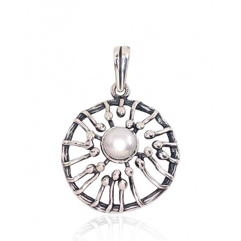 925° Silver pendant, Type: Women, Stone: Fresh-water Pearl , 2301812(POx-Bk)_PE
