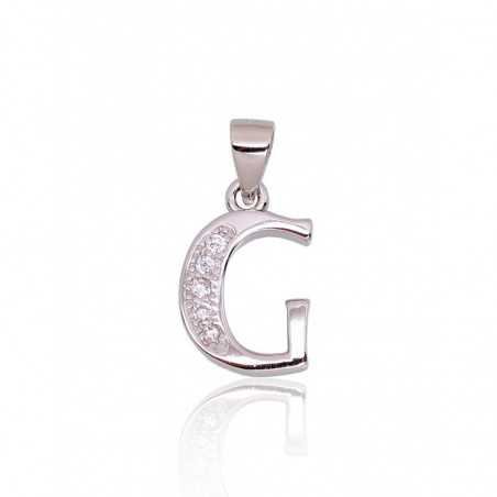 925° Silver pendant, Type: Letters, Stone: Zirkons , 2301838(PRh-Gr)_CZ