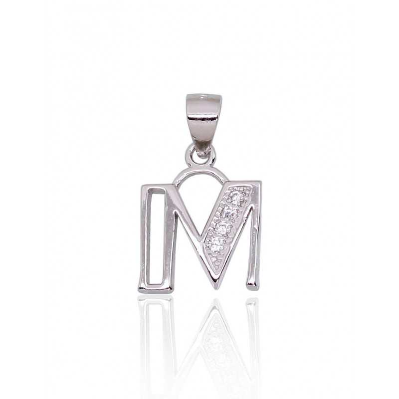 925° Silver pendant, Type: Letters, Stone: Zirkons , 2301844(PRh-Gr)_CZ