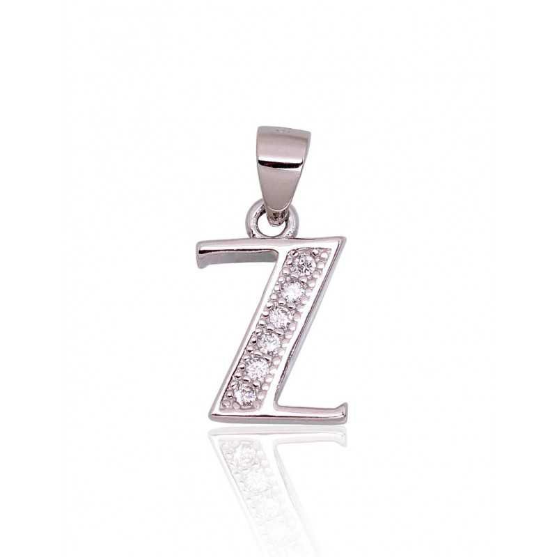 925° Silver pendant, Type: Letters, Stone: Zirkons , 2301853(PRh-Gr)_CZ