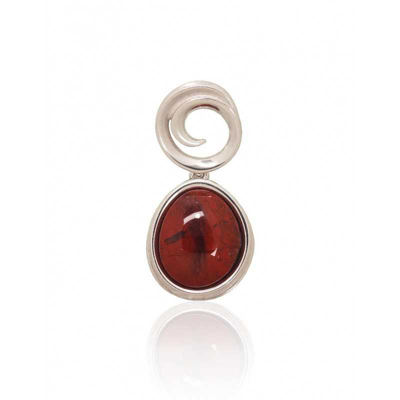 925° Silver pendant, Type: Women, Stone: Jasper , 2301858(PRh-Gr)_JA-BR