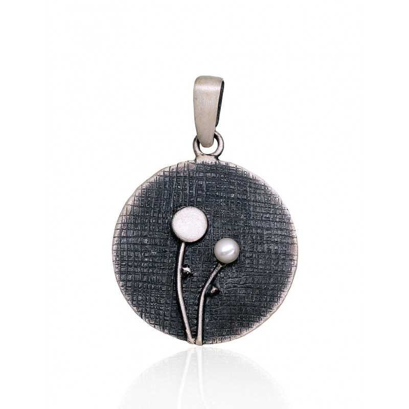 925° Silver pendant, Type: \"K-Exclusive\"  collection, Stone: Fresh-water Pearl , 2301866(Matt+POx-MattBk)_PE