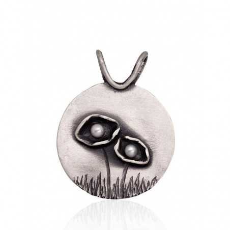 925° Silver pendant, Type: \"K-Exclusive\"  collection, Stone: Fresh-water Pearl , 2301868(Matt+POx-MattBk)_PE