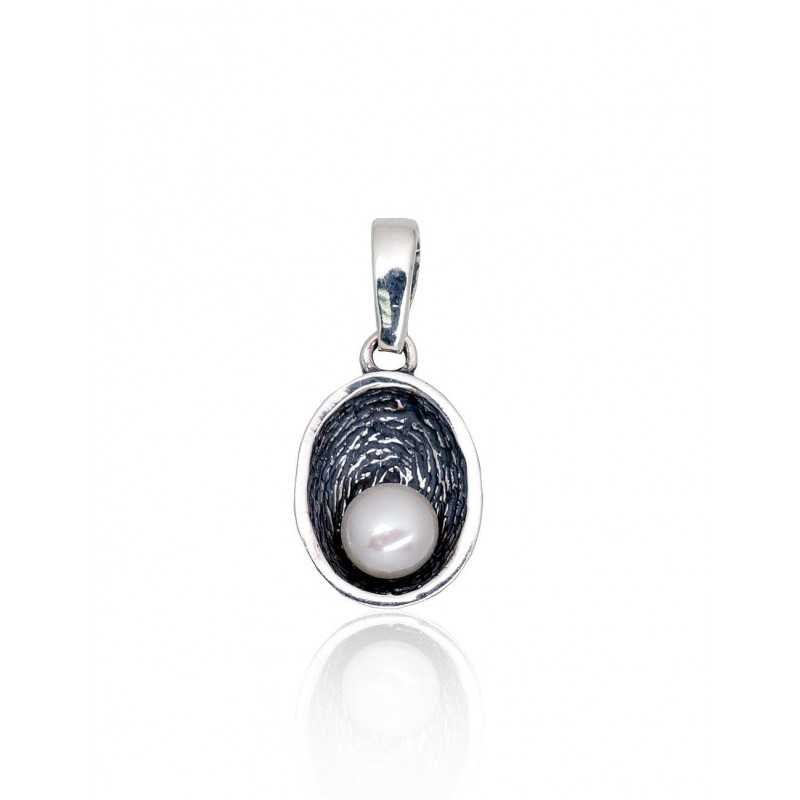 925° Silver pendant, Type: Women, Stone: Fresh-water Pearl , 2301887(POx-Bk)_PE