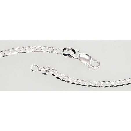 Silver chain Curb 2.5 mm , diamond cut