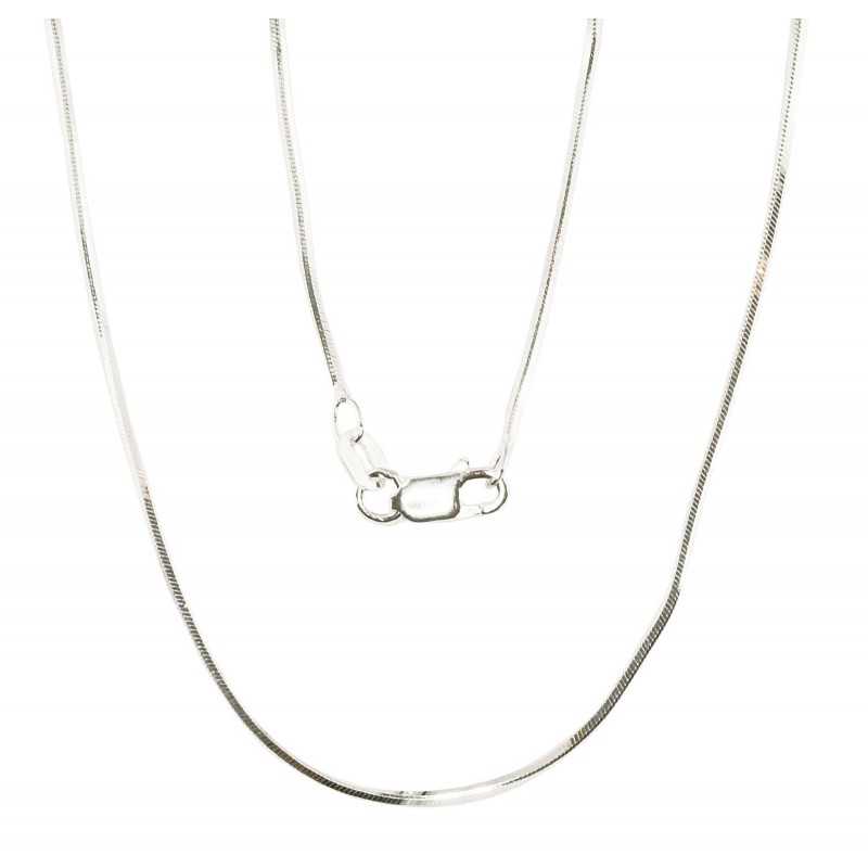 Silver chain Snake 1 mm , diamond cut