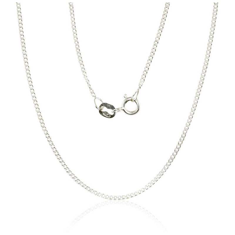 Silver chain Curb 1.5 mm , diamond cut