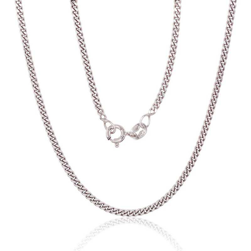 Silver chain Curb 2 mm , diamond cut