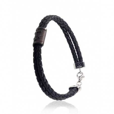 925° Silver bracelet, For men, 2600293(PRh-Gr+PRh-Bk)