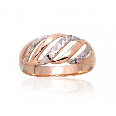 585° Gold ring, Stone: No stone, Type: Women, 1100982(Au-R+PRh-W)