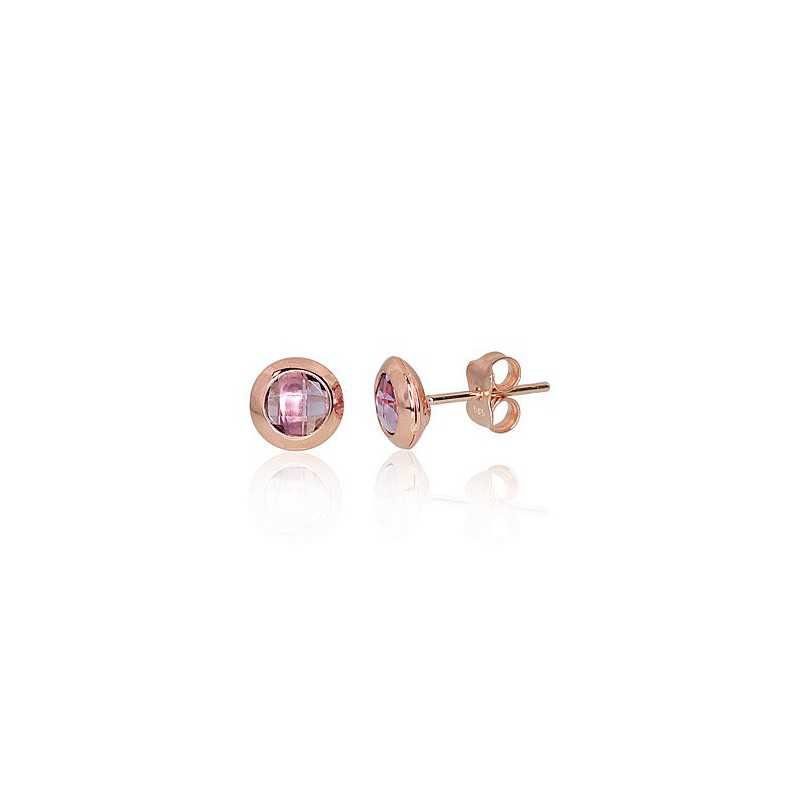 Gold classic studs earrings, 585°, Amethyst , 1201061(Au-R)_AM