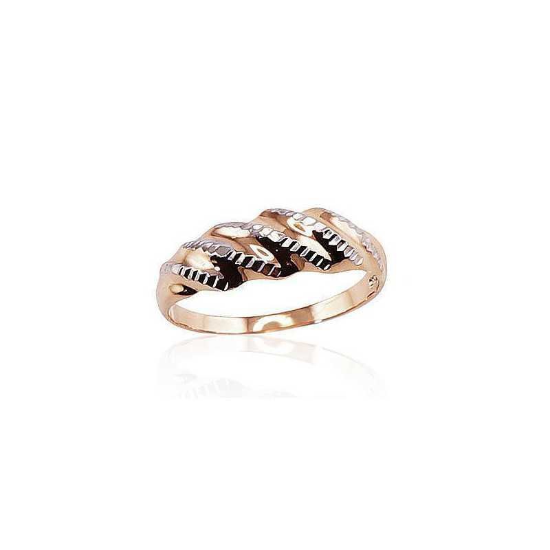 585° Gold ring, Stone: No stone, Type: Women, 1100171(Au-R+PRh-W)
