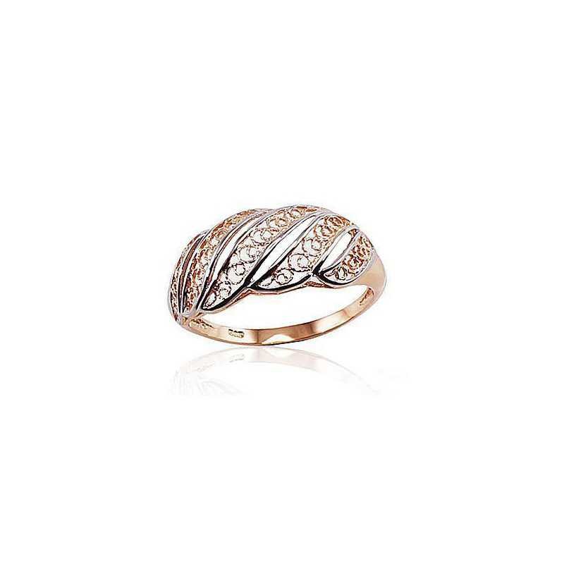 585° Gold ring, Stone: No stone, Type: Women, 1100172(Au-R+PRh-W)