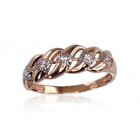 585° Gold ring, Stone: Zirkons , Type: Women, 1100267(Au-R+PRh-W)_CZ