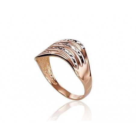 585° Gold ring, Stone: No stone, Type: Women, 1100298(Au-R+PRh-W)