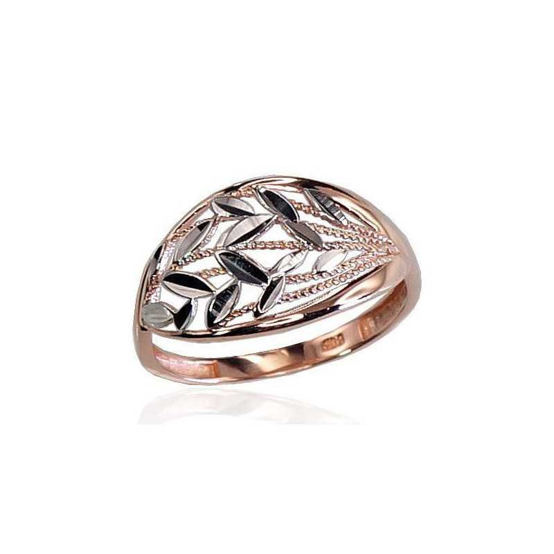 585° Gold ring, Stone: No stone, Type: Women, 1100367(Au-R+PRh-W)