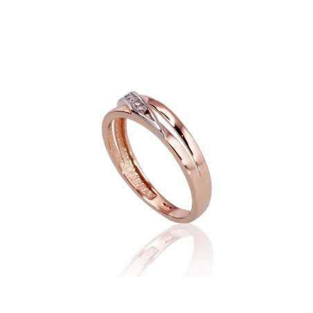 585° Gold ring, Stone: Zirkons , Type: Women, 1100457(Au-R+PRh-W)_CZ