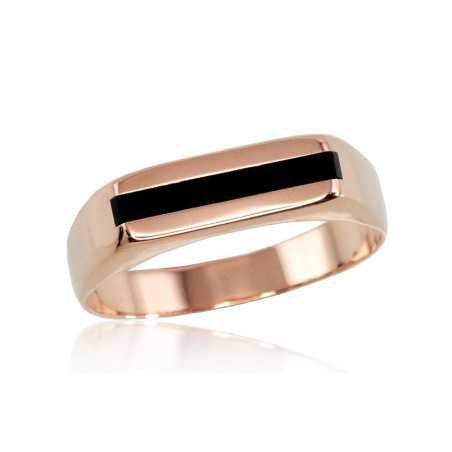Gold ring, Rose gold, 585°, Onix , 1100471(Au-R)_ON