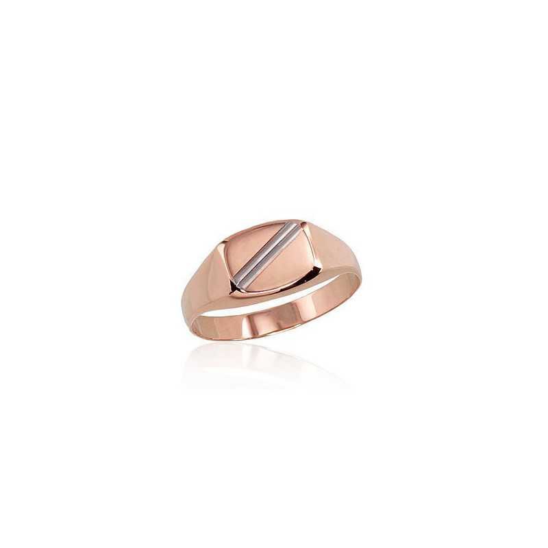 Gold ring, Rose gold, 585°, No stone, 1100575(Au-R+PRh-W)