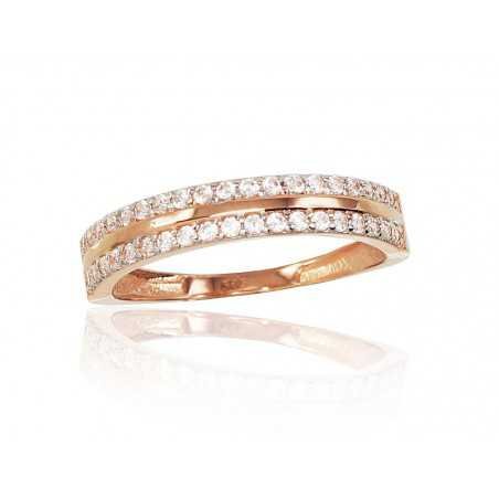 585° Gold ring, Stone: Zirkons , Type: Women, 1100834(Au-R+PRh-W)_CZ