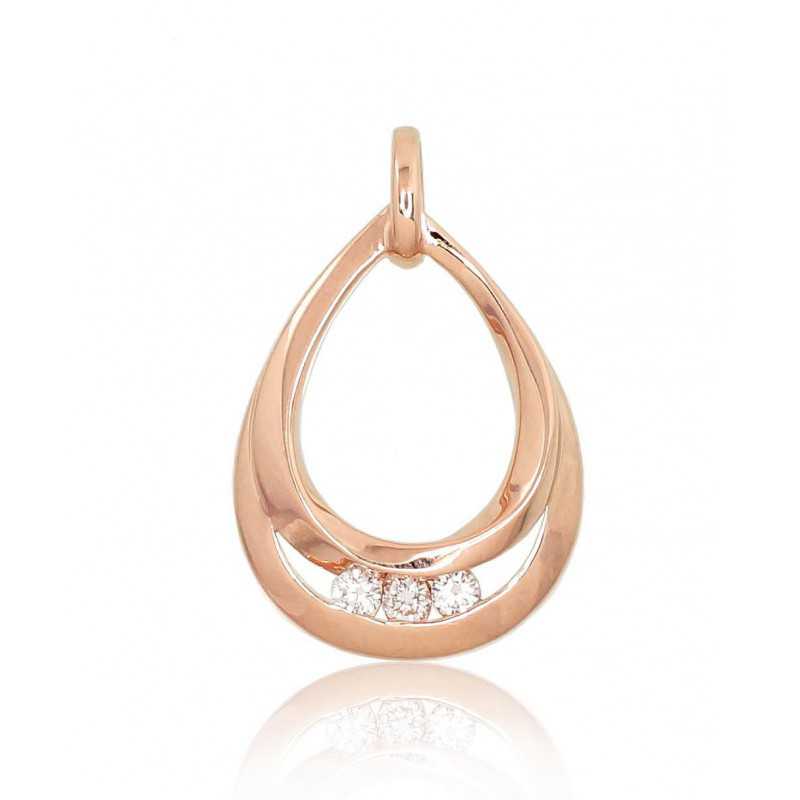 Gold pendant, 585°, Rose gold, Diamonds, 1300549(Au-R)_DI