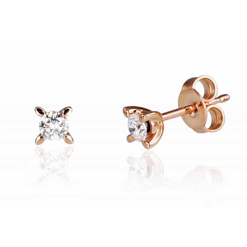 Gold classic studs earrings, 585°, Diamonds, 1200343(Au-R)_DI