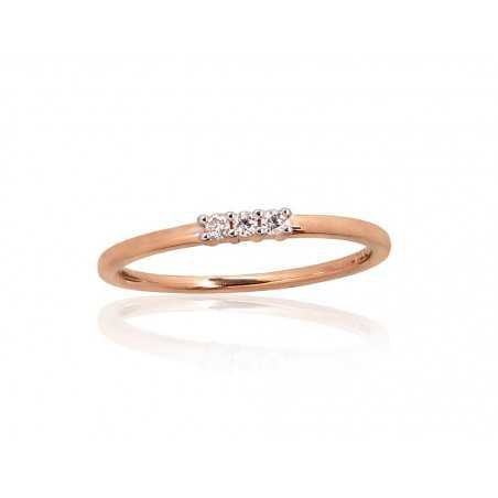 585° Gold ring, Stone: Diamonds, Type: With precious stones, 1101014(Au-R+PRh-W)_DI