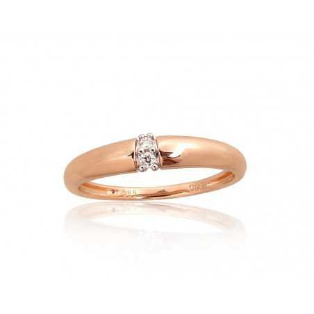 585° Gold ring, Stone: Diamonds, Type: With precious stones, 1101016(Au-R+PRh-W)_DI