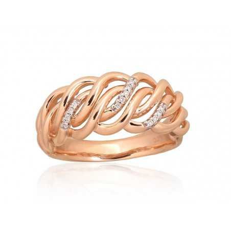 585° Gold ring, Stone: Diamonds, Type: With precious stones, 1101018(Au-R+PRh-W)_DI
