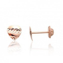 Gold screw studs earrings, 585°, No stone, 1201336(Au-R)