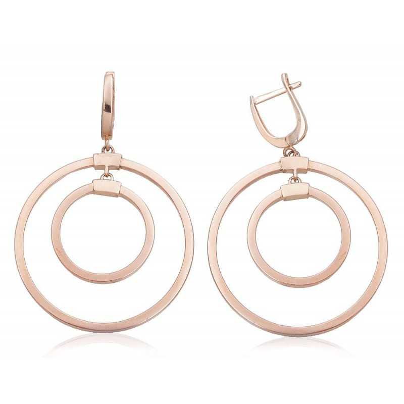 Gold earrings with english lock, 585°, No stone, 1201393(Au-R)