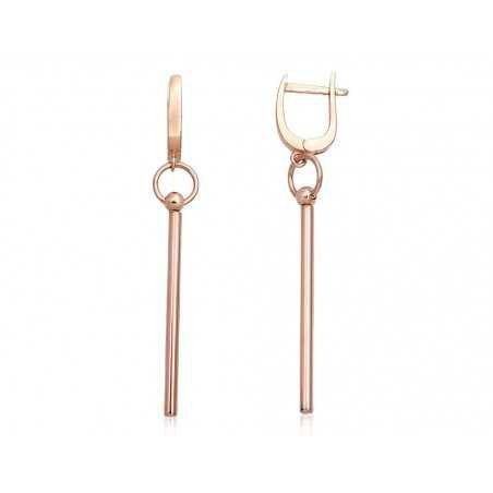 Gold earrings with english lock, 585°, No stone, 1201395(Au-R)