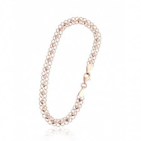 585 gold bracelet with oval links and three glossy circles | Jewelry Eshop