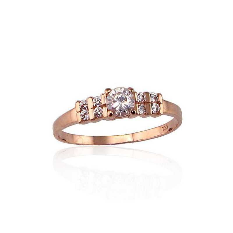 Gold ring, Rose gold, 585°, Zirkons , 1100077(Au-R)_CZ