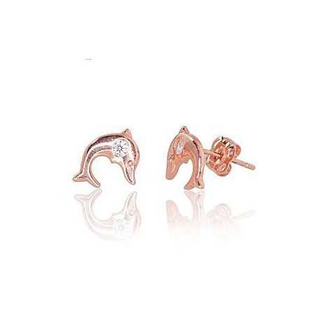 Gold classic studs earrings, 585°, Zirkons , 1200056(Au-R)_CZ