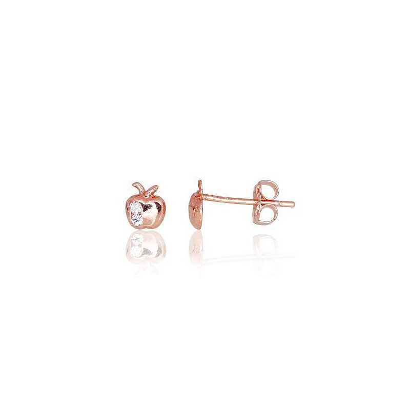 Gold classic studs earrings, 585°, Zirkons , 1200080(Au-R)_CZ