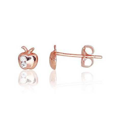 Gold classic studs earrings, 585°, Zirkons , 1200080(Au-R)_CZ