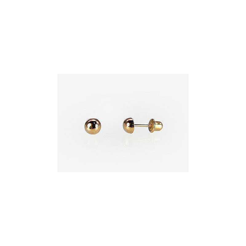 Gold screw studs earrings, 585°, No stone, 1200111(Au-R)