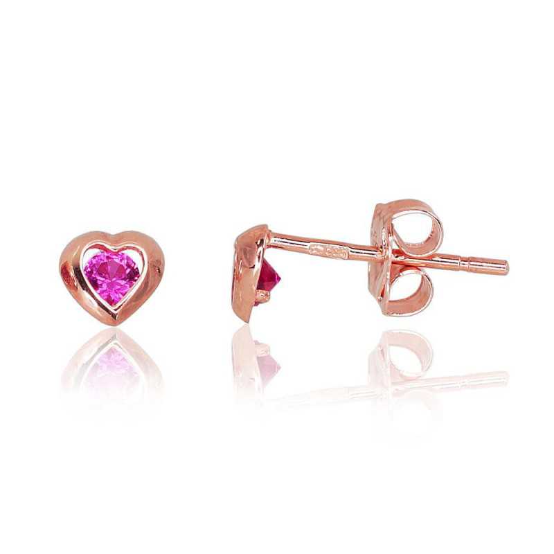 Gold classic studs earrings, 585°, Zirkons , 1200203(Au-R)_CZ-RO