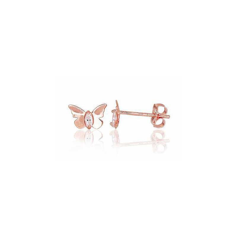 Gold classic studs earrings, 585°, Zirkons , 1200283(Au-R)_CZ