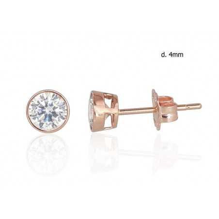 Gold classic studs earrings, 585°, Zirkons , 1200950(Au-R)_CZ