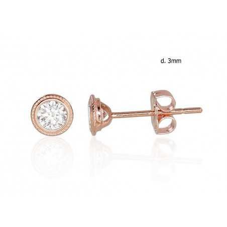 Gold classic studs earrings, 585°, Zirkons , 1200951(Au-R)_CZ