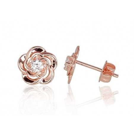 Gold classic studs earrings, 585°, Zirkons , 1200958(Au-R)_CZ